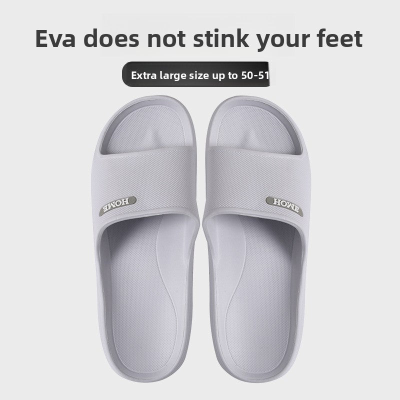Men's plus-size slippers, Anti-slip: Enhanced safety with textured EVA sole for secure footing on wet surfaces. 
Breathable: Designed for comfort with air-permeable material to keep feet cool and dry.