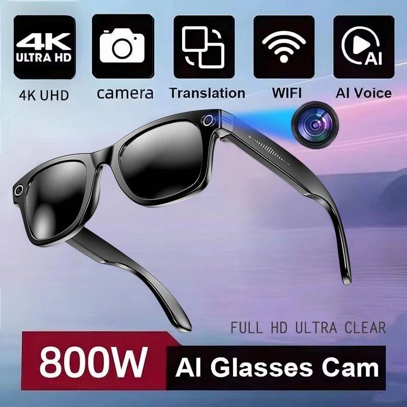 AI Smart Glasses with Camera and Color-Changing Lenses. Google Glass, accurate speech, translation, HI-Fi Audio.