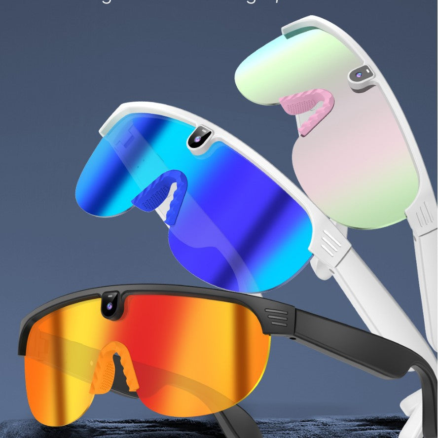 AI Sports Glasses with Camera. AI Integration: Smart glasses with AI capabilities for recording and photography during activities.